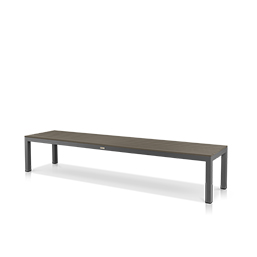 8' Backless Bench Tex Gray Frame with Gray Seat